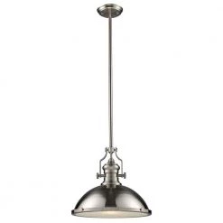 Chadwick 1-Light Satin Nickel Ceiling Mount Pendant by Titan Lighting