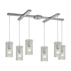Ice Fragments 6-Light Satin Nickel Pendant by Titan Lighting