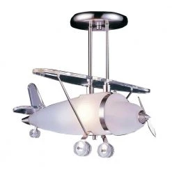 Novelty 1-Light Satin Nickel Ceiling Mount Pendant by Titan Lighting