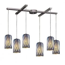 Molten 6-Light Satin Nickel Ceiling Mount Pendant by Titan Lighting