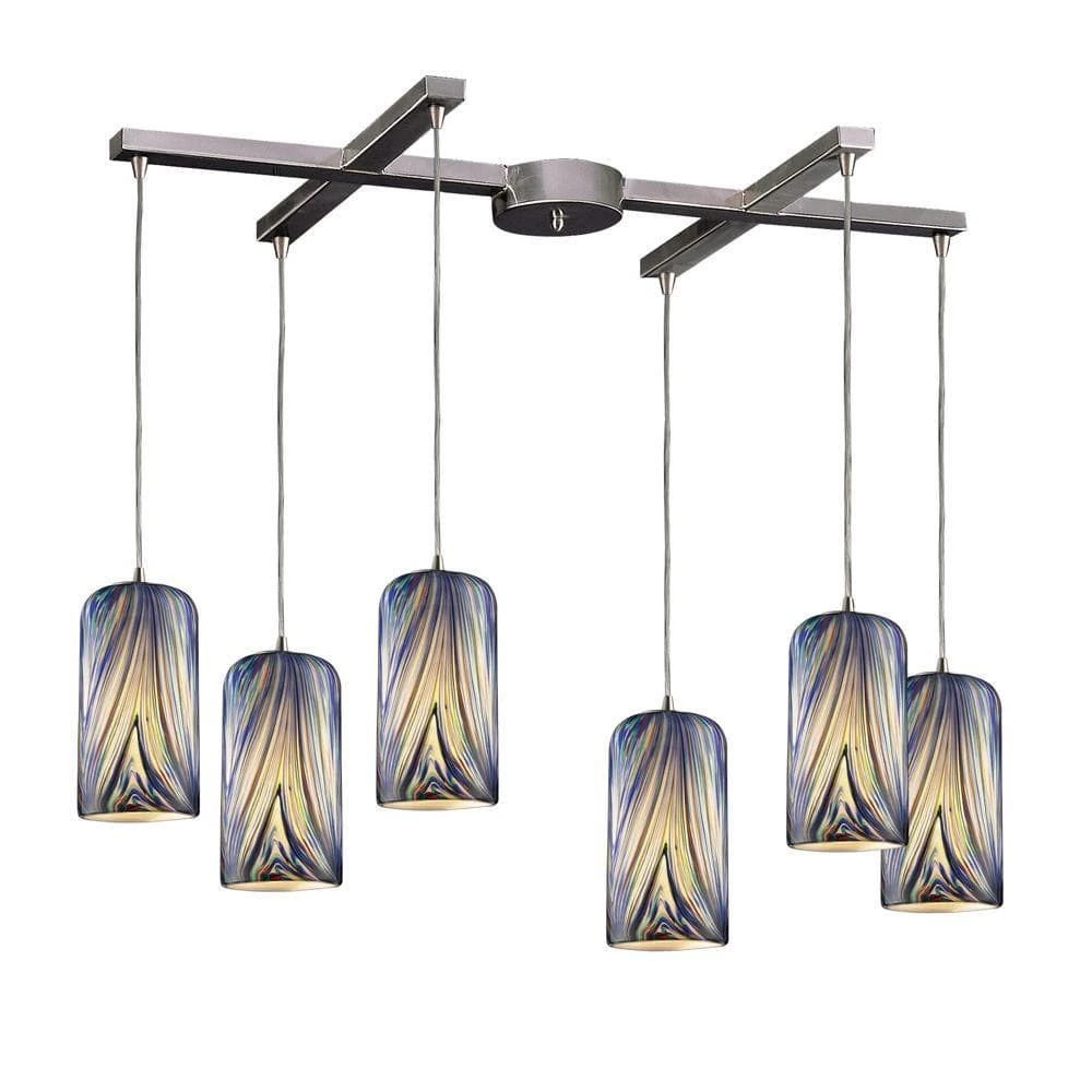 Molten 6-Light Satin Nickel Ceiling Mount Pendant by Titan Lighting 3 Molten 6-Light Satin Nickel Ceiling Mount Pendant by Titan Lighting