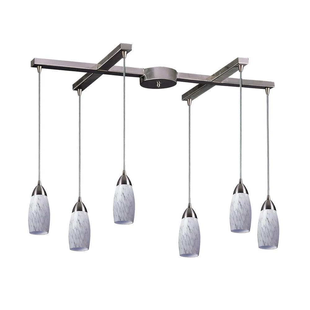 Milan 6-Light Satin Nickel Ceiling Pendant by Titan Lighting 3 Milan 6-Light Satin Nickel Ceiling Pendant by Titan Lighting