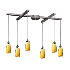 Milan 6-Light Satin Nickel Ceiling Pendant by Titan Lighting