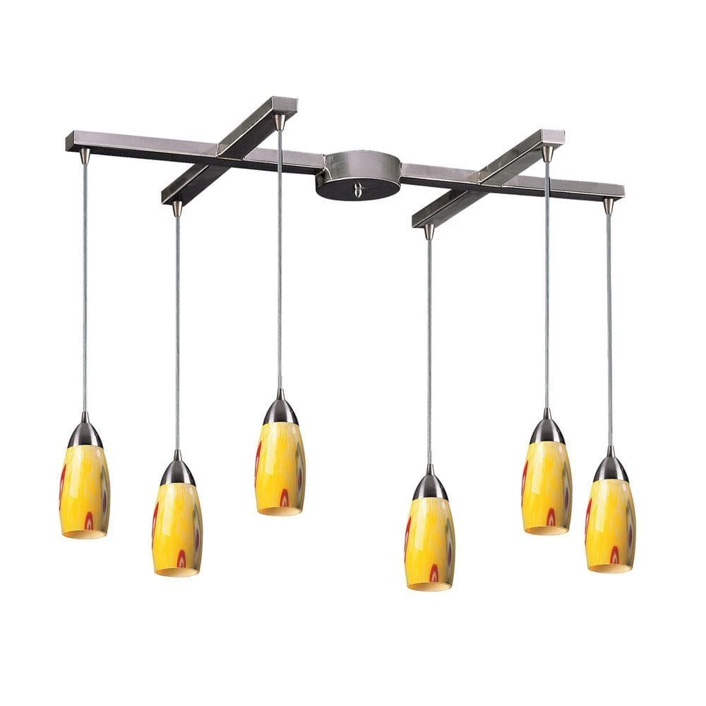 Milan 6-Light Satin Nickel Ceiling Pendant by Titan Lighting 3 Milan 6-Light Satin Nickel Ceiling Pendant by Titan Lighting