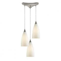 Vesta 3-Light Satin Nickel Ceiling Pendant by Titan Lighting
