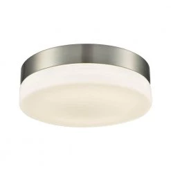 Holmby 1-Light Satin Nickel with Opal Glass Medium Round Flush Mount by Titan Lighting
