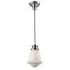 Schoolhouse Pendants 1-Light Satin Nickel Ceiling Mount Pendant by Titan Lighting