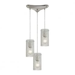 Ice Fragments 3-Light Satin Nickel Pendant by Titan Lighting
