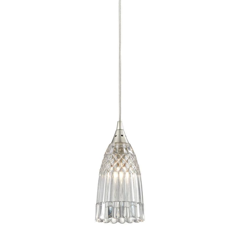 Kersey 1-Light Satin Nickel Pendant by Titan Lighting 3 Kersey 1-Light Satin Nickel Pendant by Titan Lighting