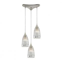 Kersey 3-Light Satin Nickel Pendant by Titan Lighting