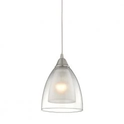 Layers 1-Light Satin Nickel Pendant by Titan Lighting