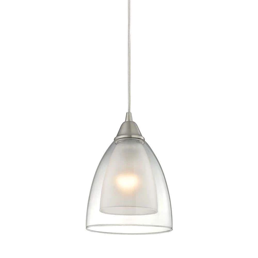 Layers 1-Light Satin Nickel Pendant by Titan Lighting 3 Layers 1-Light Satin Nickel Pendant by Titan Lighting