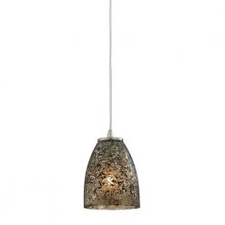 Fissure 1-Light Satin Nickel Pendant by Titan Lighting