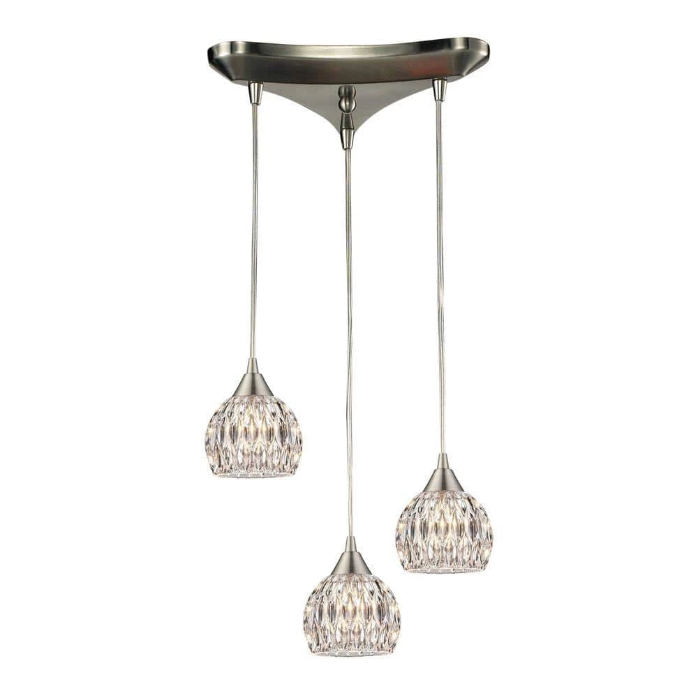 Norgate Collection 3-Light Satin Nickel Mini Pendant by Titan Lighting 3 Norgate Collection 3-Light Satin Nickel Mini Pendant by Titan Lighting