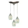 Helice Collection 3-Light Satin Nickel Mini Pendant by Titan Lighting