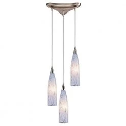 Lungo 3-Light Satin Nickel Ceiling Mount Pendant by Titan Lighting