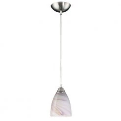 Pierra 1-Light Satin Nickel Ceiling Mount Pendant by Titan Lighting