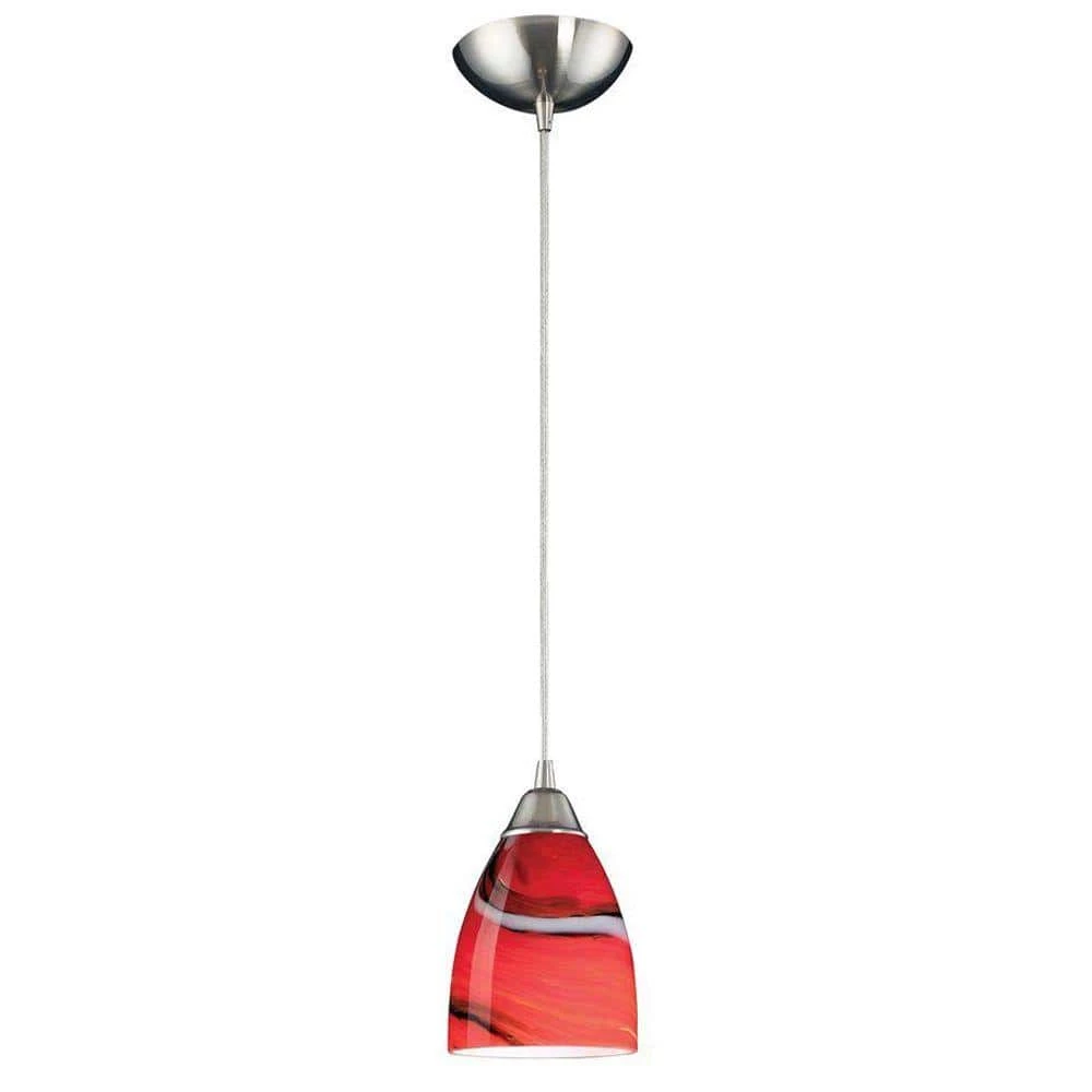 Pierra 1-Light Satin Nickel Pendant with Candy Glass by Titan Lighting 3 Pierra 1-Light Satin Nickel Pendant with Candy Glass by Titan Lighting