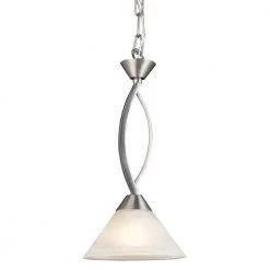 Elysburg 1-Light Satin Nickel Ceiling Mount Pendant by Titan Lighting