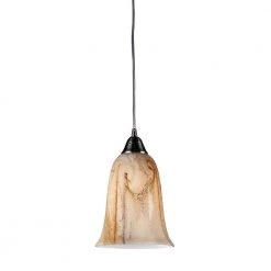 Granite 1-Light Satin Nickel Ceiling Mount Pendant by Titan Lighting