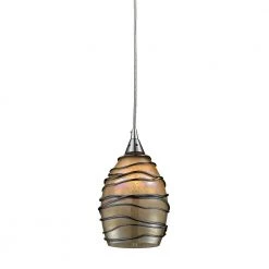 Vines 1-Light Satin Nickel Ceiling Mount Pendant by Titan Lighting