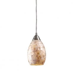 Capri 1-Light Satin Nickel Ceiling Mount Pendant by Titan Lighting