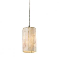 Piedra 1-Light Satin Nickel Ceiling Pendant by Titan Lighting