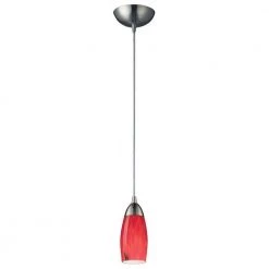 Milan 1-Light Satin Nickel Ceiling Pendant by Titan Lighting