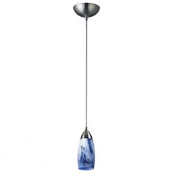 Milan 1-Light Satin Nickel Ceiling Pendant by Titan Lighting