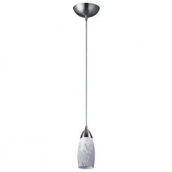 Milan 1-Light Satin Nickel Ceiling Pendant by Titan Lighting