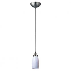 Milan 1-Light Satin Nickel Ceiling Pendant by Titan Lighting