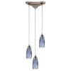 Milan 3-Light Satin Nickel Ceiling Pendant by Titan Lighting
