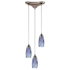 Milan 3-Light Satin Nickel Ceiling Pendant by Titan Lighting