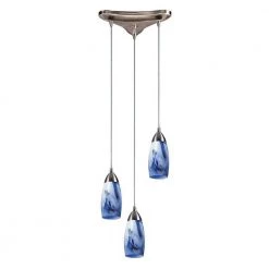 Milan 3-Light Satin Nickel Ceiling Pendant by Titan Lighting