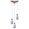 Milan 3-Light Satin Nickel Ceiling Pendant by Titan Lighting
