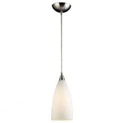 Vesta 1-Light Satin Nickel Ceiling Pendant by Titan Lighting