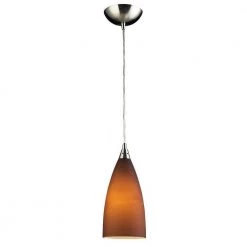 Vesta 1-Light Satin Nickel Ceiling Pendant by Titan Lighting