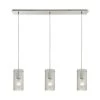 Ice Fragments 3-Light Linear Satin Nickel Pendant by Titan Lighting