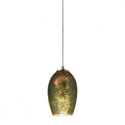 Illusions 1-Light Satin Nickel LED Pendant by Titan Lighting