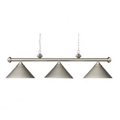 3-Light Ceiling Mount Satin Nickel Island Light by Titan Lighting