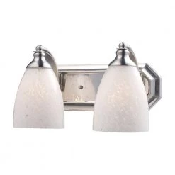 2-Light Satin Nickel Wall Mount Vanity Light by Titan Lighting