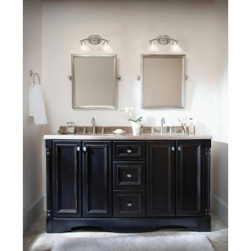 Elysburg 2-Light Satin Nickel Wall Mount Vanity Light by Titan Lighting 4 Elysburg 2-Light Satin Nickel Wall Mount Vanity Light by Titan Lighting - Image 2