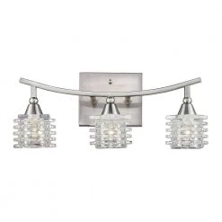 Matrix 3-Light Satin Nickel Bath Bar Light by Titan Lighting