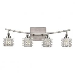 Matrix 4-Light Satin Nickel Bath Bar Light by Titan Lighting
