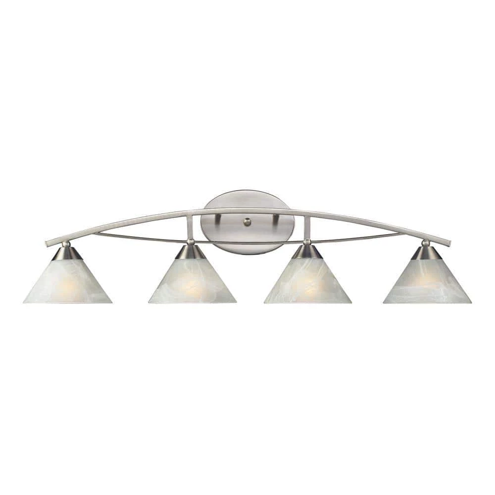 Elysburg 4-Light Satin Nickel Wall Vanity Light by Titan Lighting 3 Elysburg 4-Light Satin Nickel Wall Vanity Light by Titan Lighting