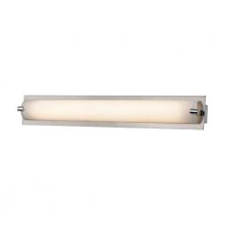 Piper 1-Light Satin Nickel with Frosted Glass Small Vanity Light by Titan Lighting