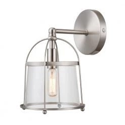 Merrick 7 in. 1-Light Satin Nickel Vanity Light by Titan Lighting