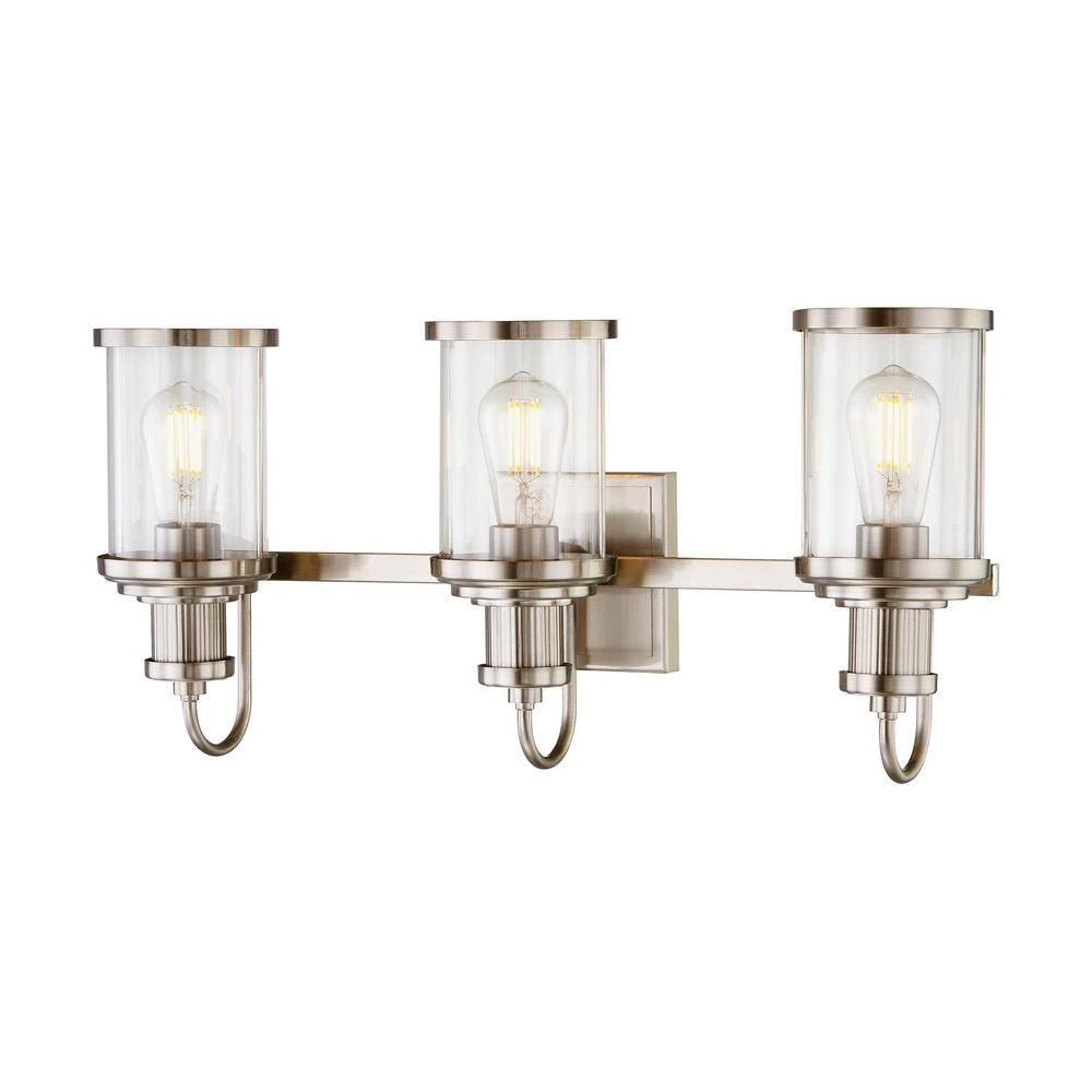 Millburn 24 in. 3-Light Satin Nickel Vanity Light by Titan Lighting 5 Millburn 24 in. 3-Light Satin Nickel Vanity Light by Titan Lighting - Image 3