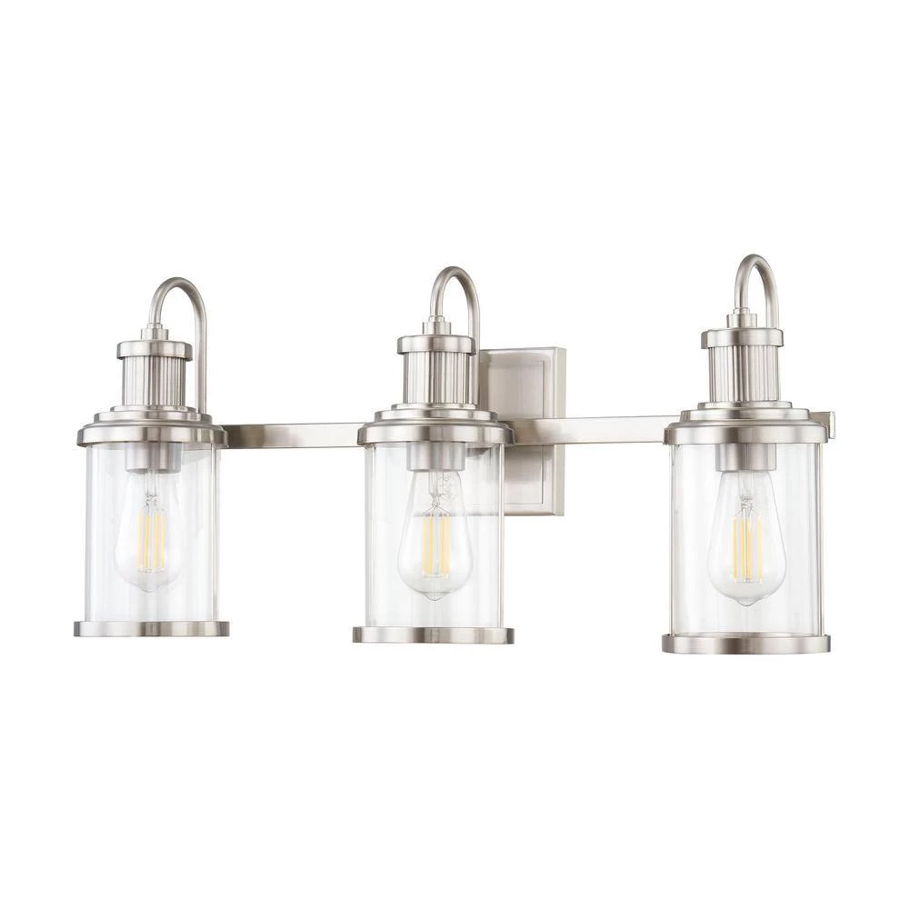 Millburn 24 in. 3-Light Satin Nickel Vanity Light by Titan Lighting 4 Millburn 24 in. 3-Light Satin Nickel Vanity Light by Titan Lighting - Image 2