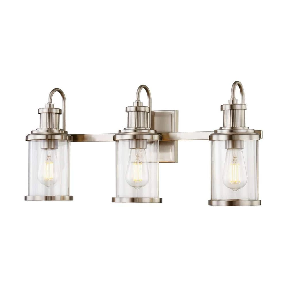 Millburn 24 in. 3-Light Satin Nickel Vanity Light by Titan Lighting 3 Millburn 24 in. 3-Light Satin Nickel Vanity Light by Titan Lighting